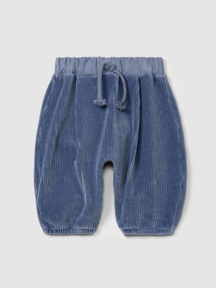 Wide-leg pull-up pants in corduroy-type fabric Wide-leg pull-up pants in corduroy-type fabric