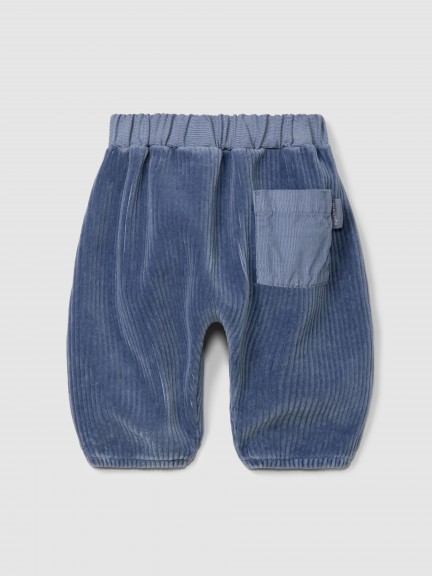 Wide-leg pull-up pants in corduroy-type fabric Wide-leg pull-up pants in corduroy-type fabric